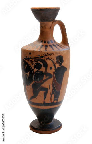 Ancient greek vase isolated on white