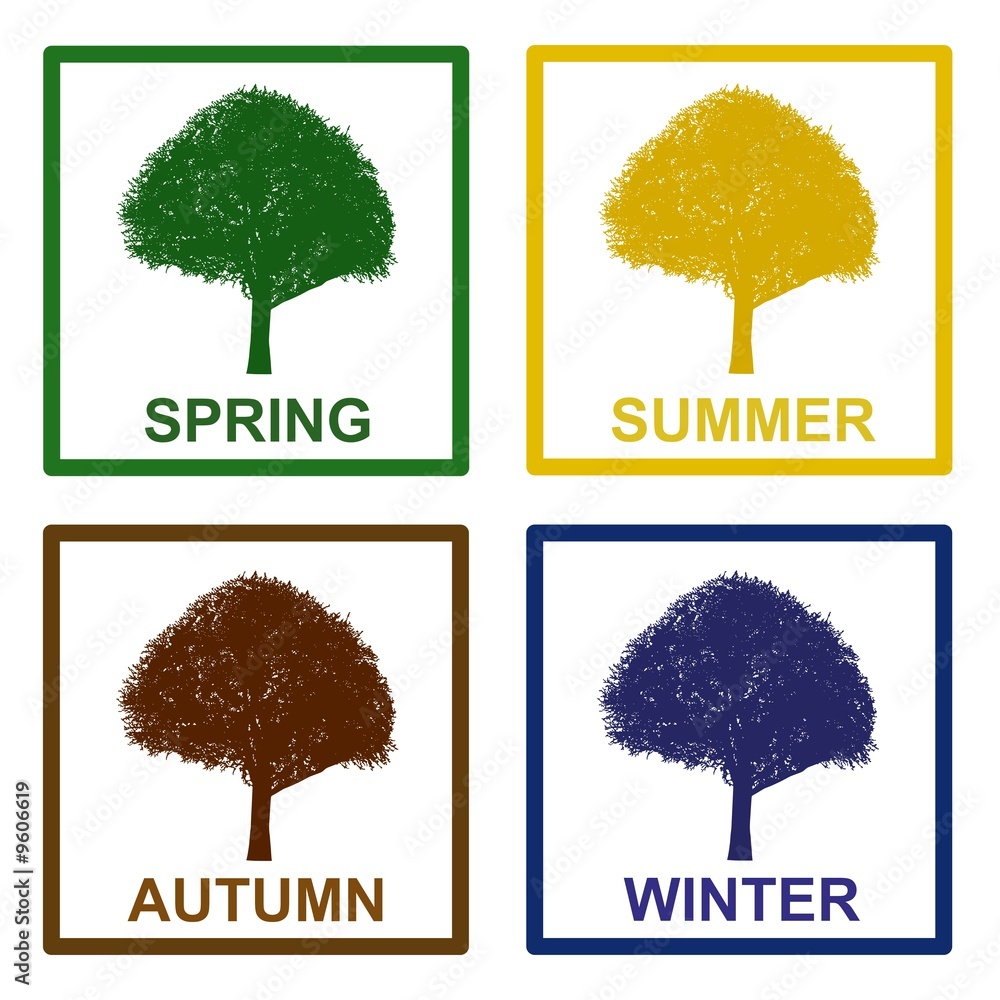 Jahreszeiten Kalender Stock-Illustration | Adobe Stock