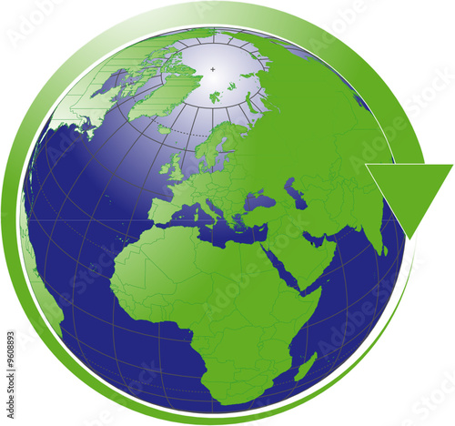 logo planète terre - environnement recyclable