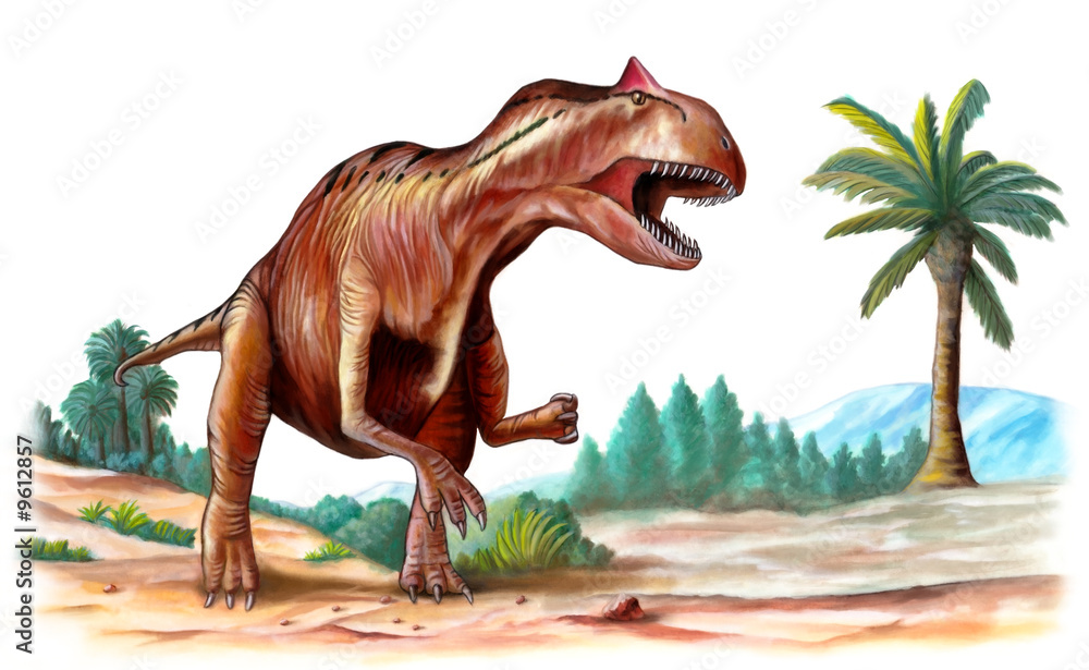 Allosaurus, jurassic era predator. Stock Illustration | Adobe Stock