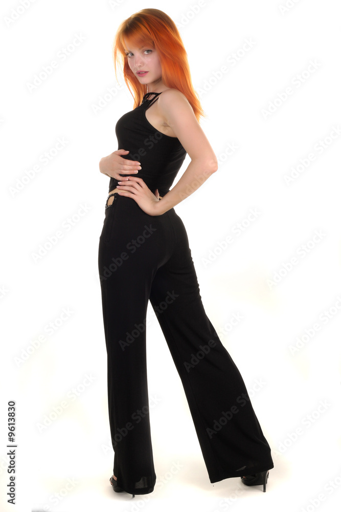 Fototapeta premium Beautiful girl on white background