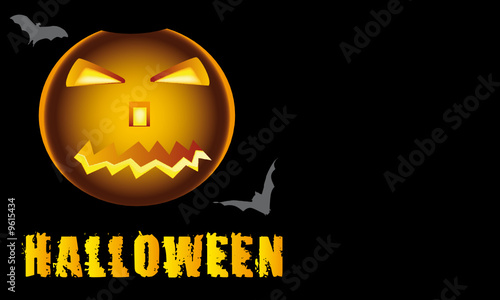 the halloween pumpkin on the night
