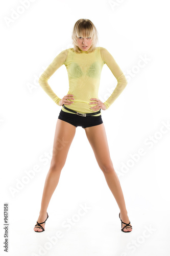 Young woman in yellow sweater