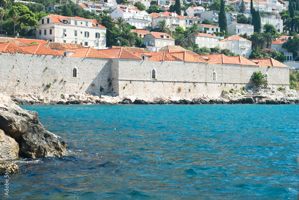 view of the coastline of Dubrovnik. Croatia.