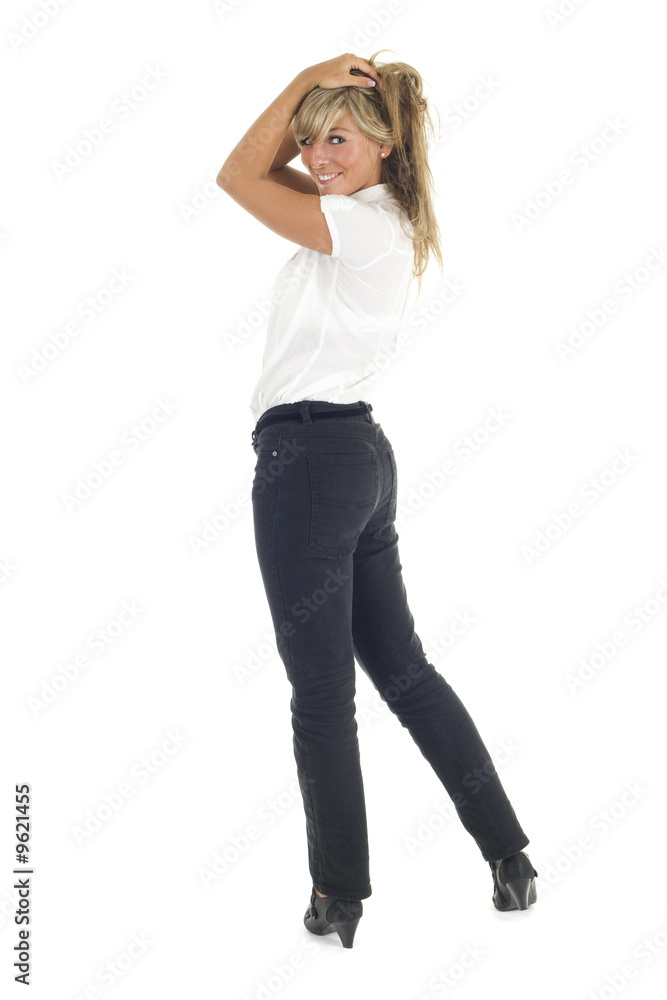 Fototapeta premium Pretty girl isolated on white background