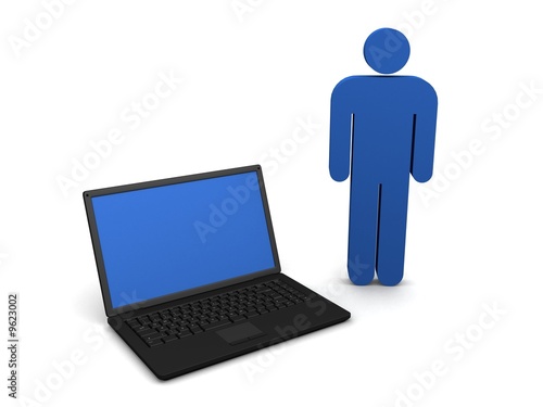 Fototapeta laptop und man