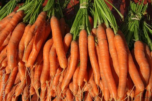 Fresh, organically grown carrots at a farmer's market