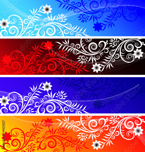 Flowers banners Vintage Background