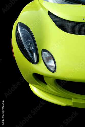 A Yellow sports car front view