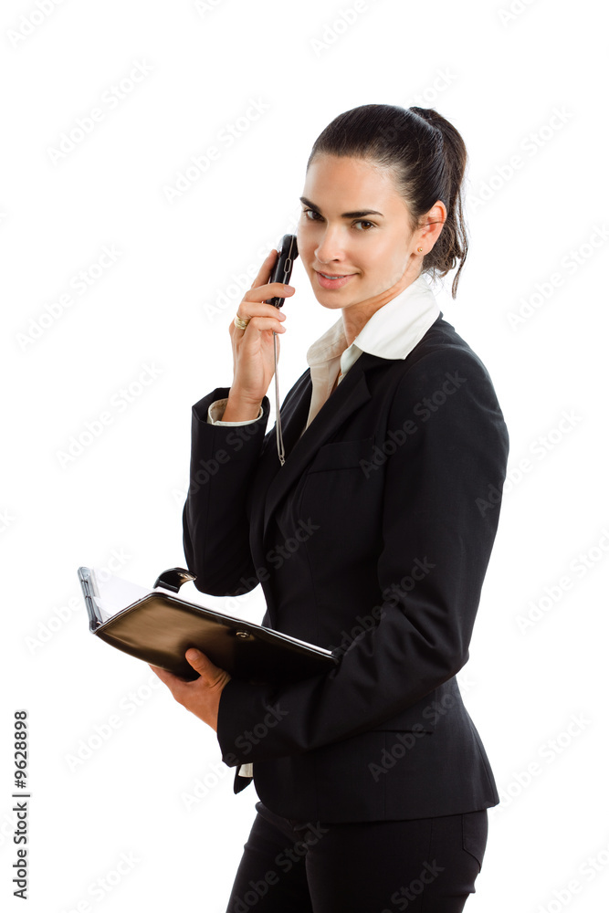 Happy businesswoman calling on mobile phone, smiling, Happy businesswoman calling on mobile phone, smiling,