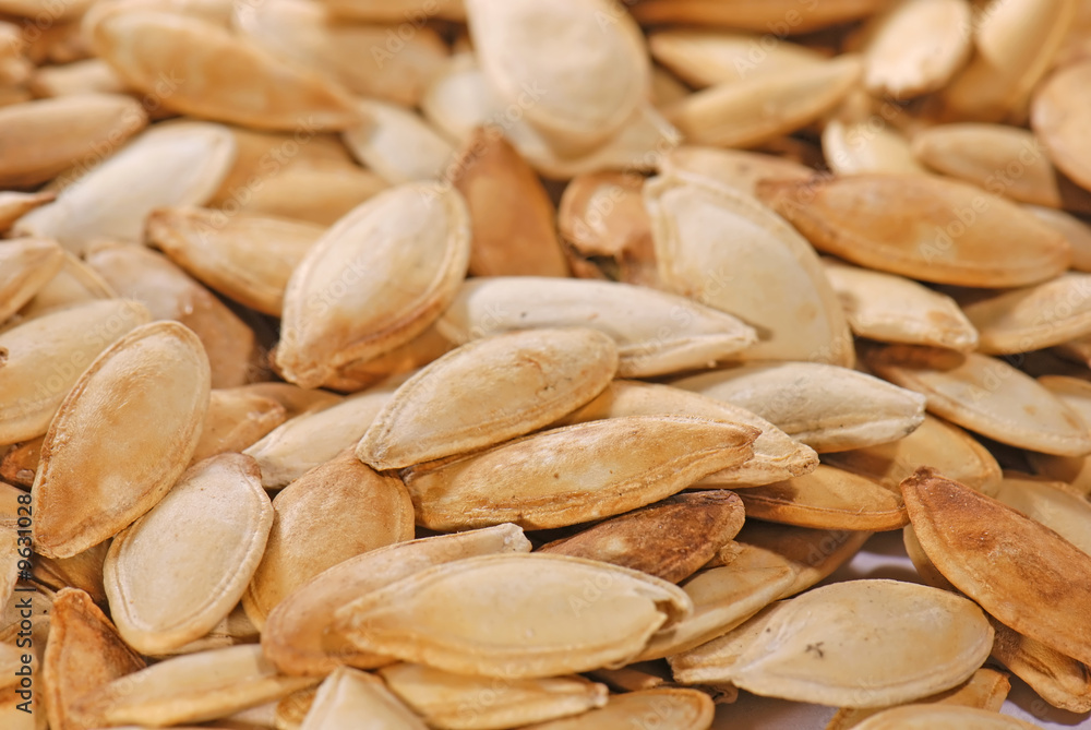 Pumpkin seeds in close-up