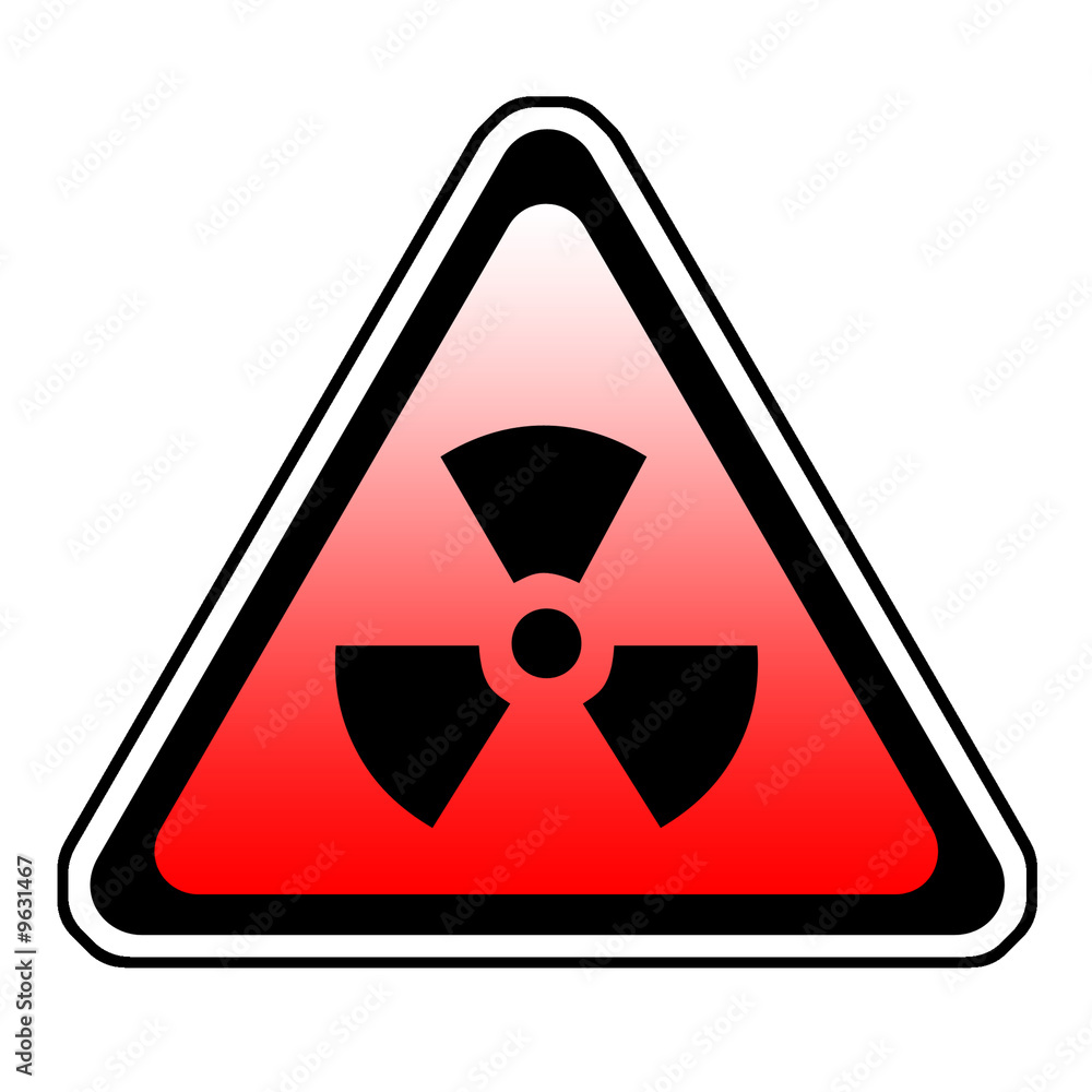 Radiation Warning Sign, Radio-Active Symbol, White Background Radiation Warning Sign, Radio-Active Symbol, White Background