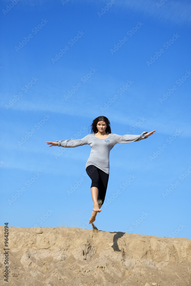 Girl against the backdrop of the sky Girl against the backdrop of the sky