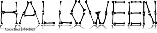 original Halloween text made from bones in vector
