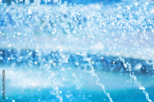 Wallpaper Mural Water drops closeup. Blue tint. Torontodigital.ca