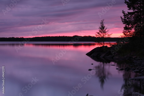 Lake in Finland in the evening light