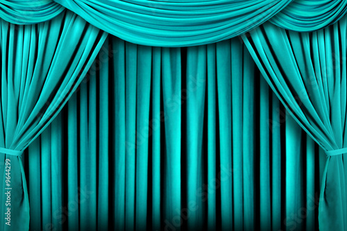 Beautiful Teal Indoor Theater Stage Background