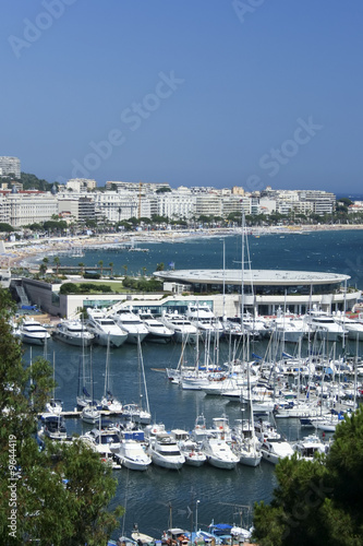 blue skies over yachts in cannes on the French Riviera