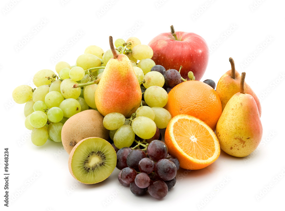 mixed fruit studio isolated over white mixed fruit studio isolated over white