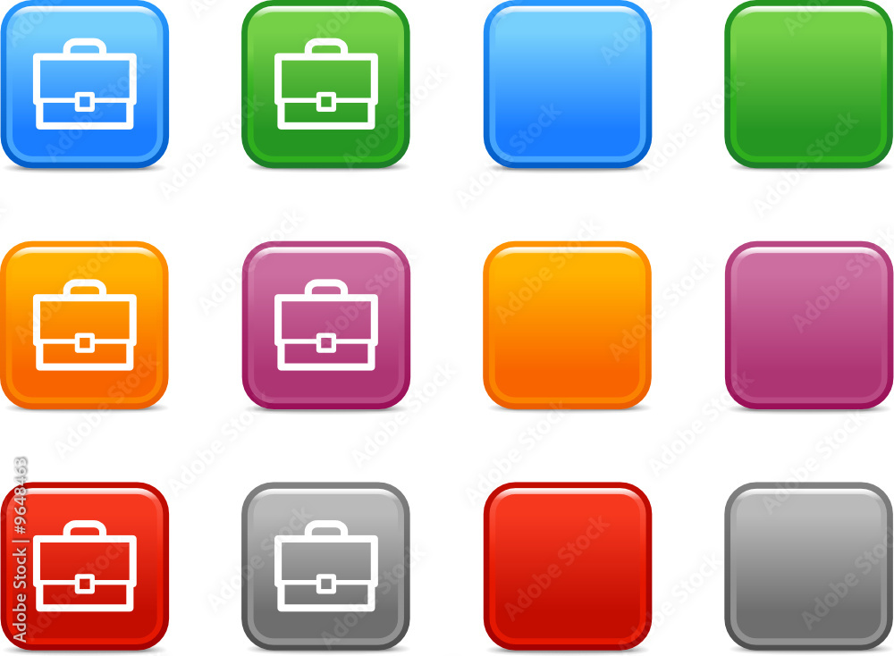 Color buttons with bag icon Color buttons with bag icon