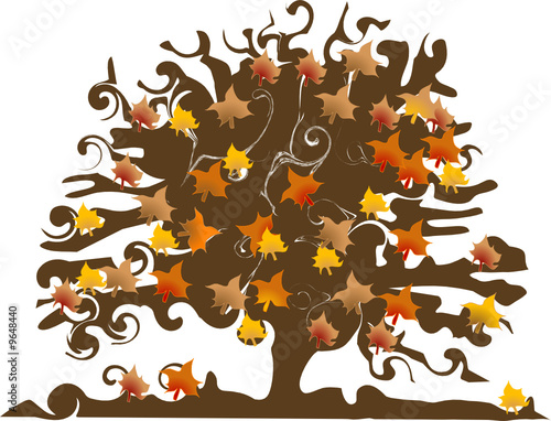 Vector illustration of autumnal tree