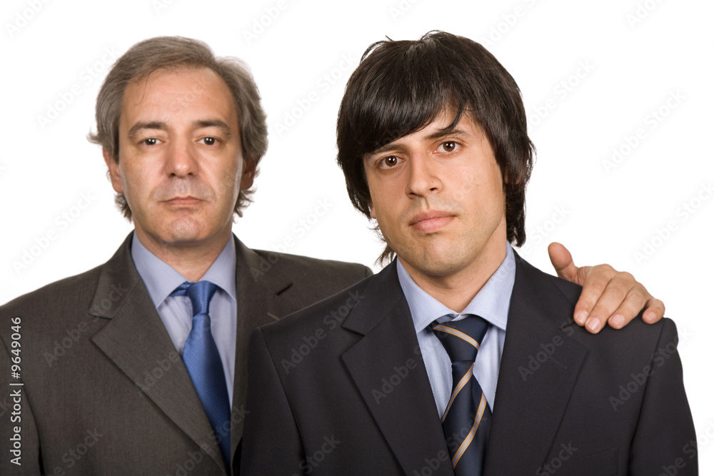 two young business men portrait, focus on the left man two young business men portrait, focus on the left man