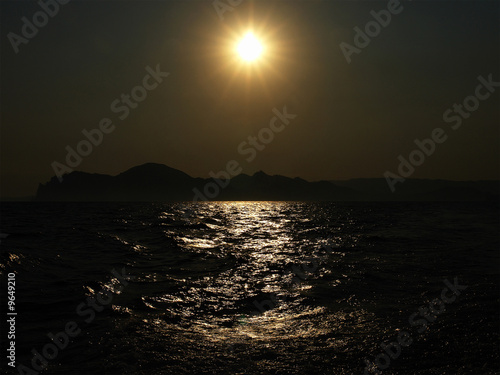 Sunset on Black Sea in Crimea