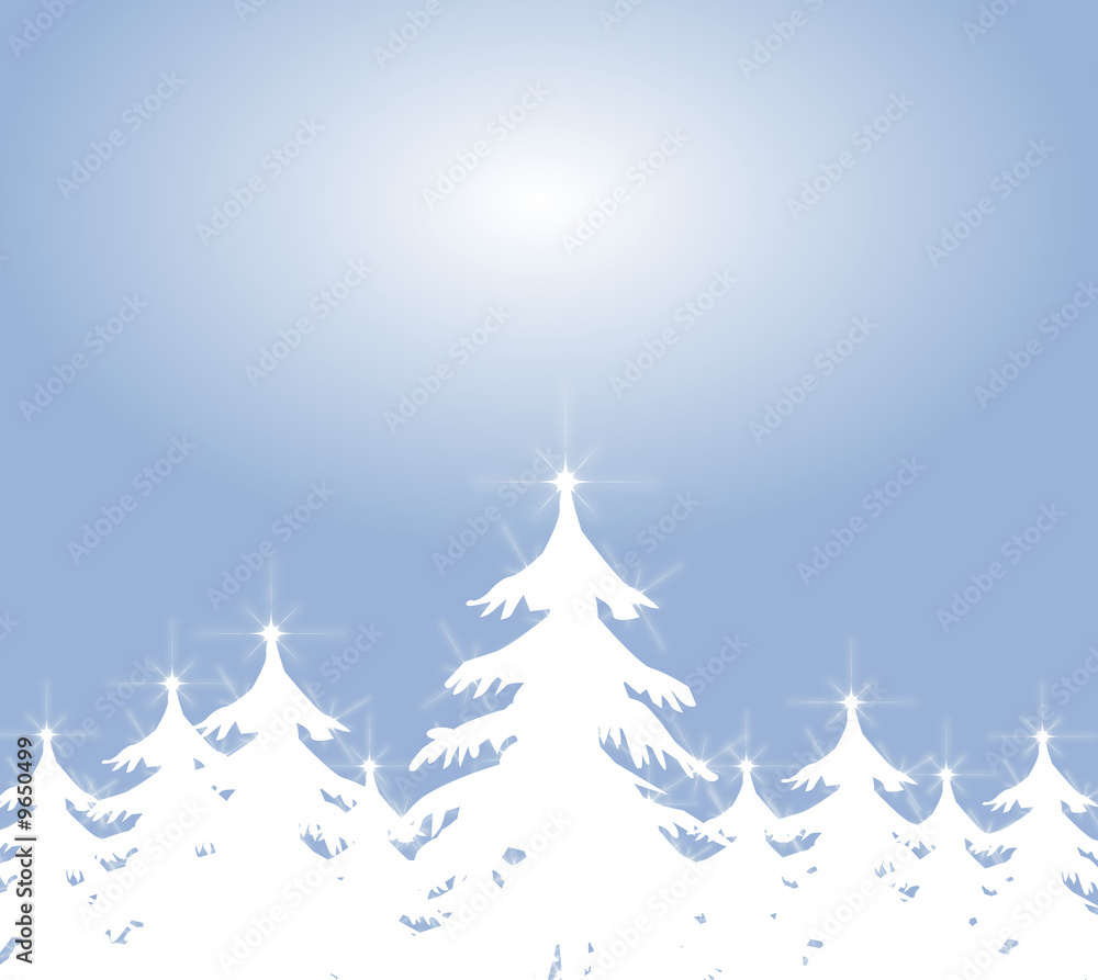 White Christmas Tree Background