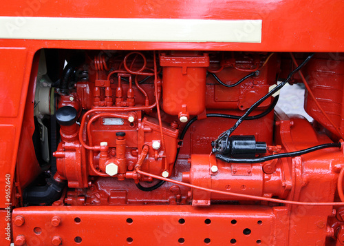 red tractor engine