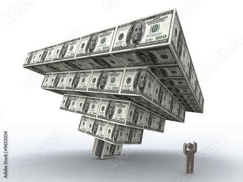 Vászonkép Financial pyramid crush