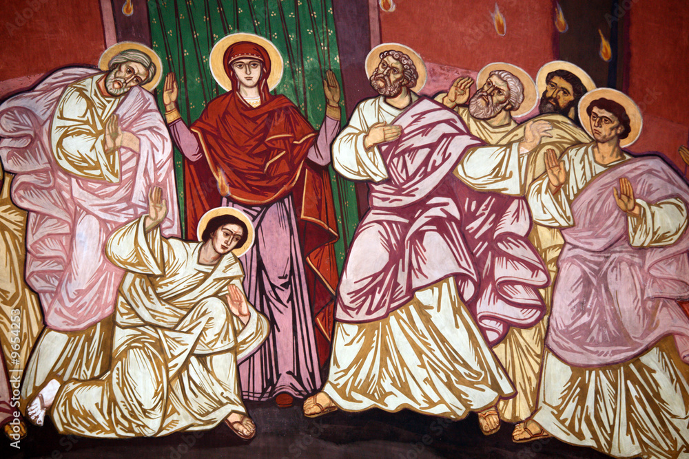 old orthodox paintings in romanian monastery