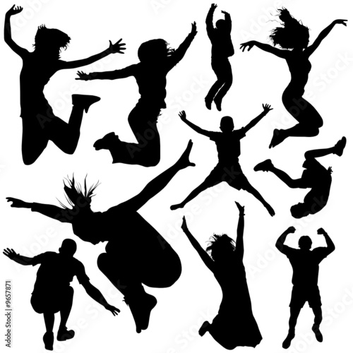 people jumping vector