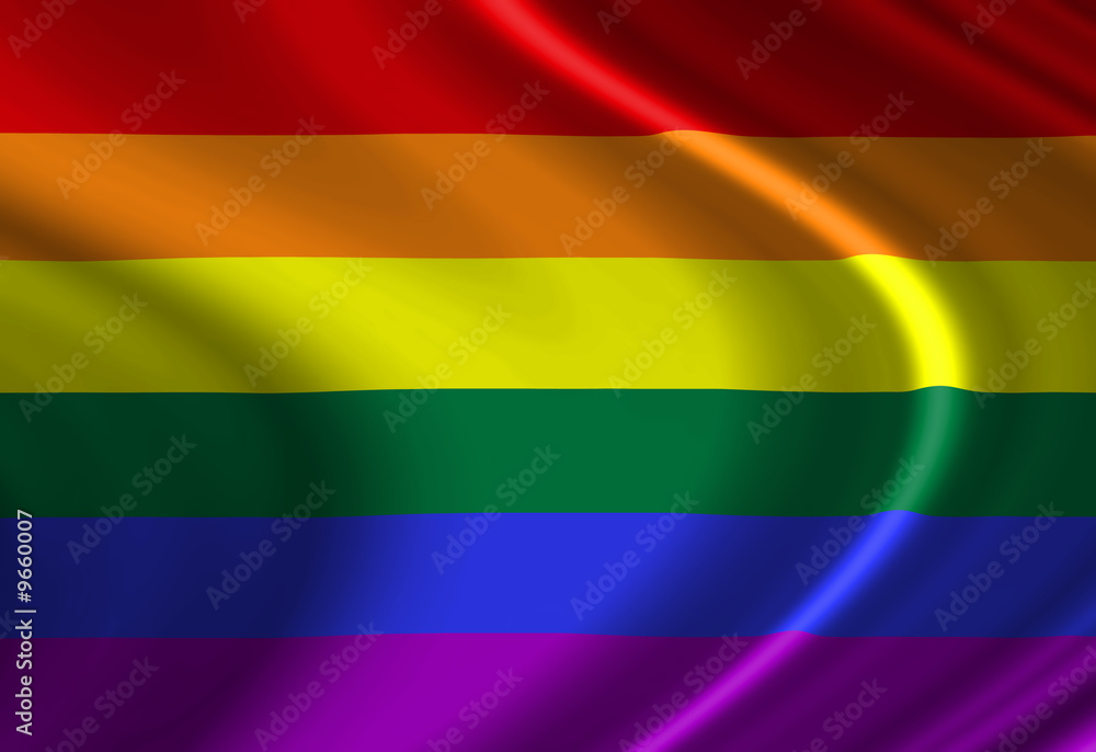 Gay pride flag waving in the wind Gay pride flag waving in the wind
