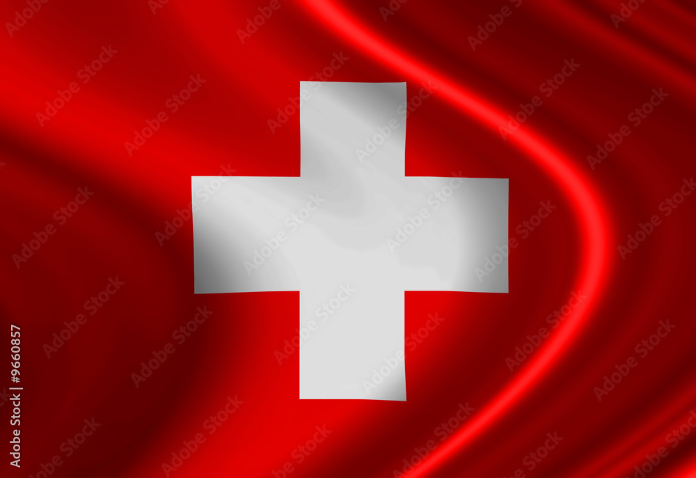Obraz premium Swiss flag waving in the wind