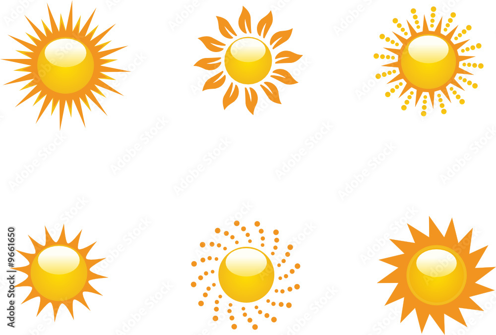 Fototapeta premium Collection of Vector Suns