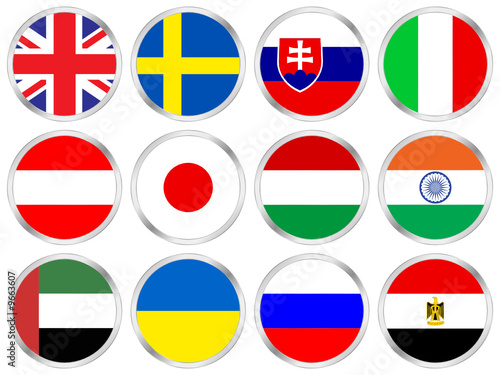 national flags circle icon set 5