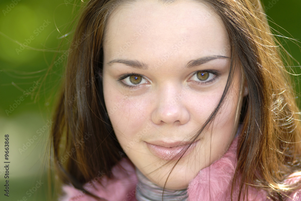 portrait of  young girl, close up
