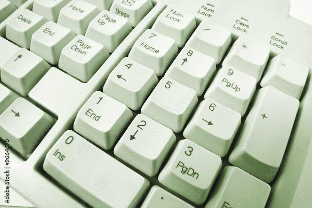 Close Up of Computer Keyboards in Green Tone Close Up of Computer Keyboards in Green Tone