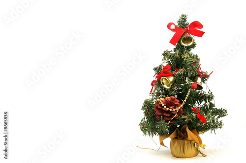 Decorated christmas tree isolated