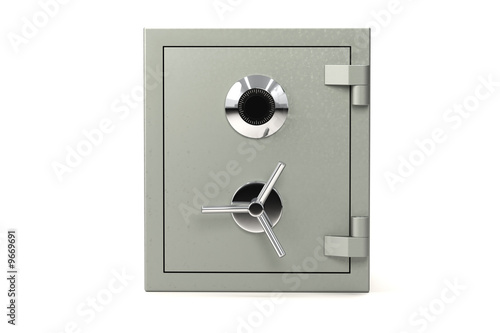 Bank safe isolated over a white background.