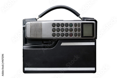 Vintage mobile phone isolated on white