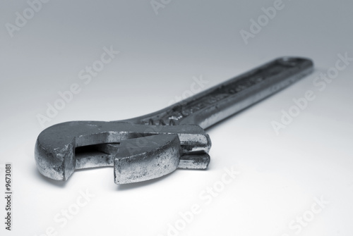 Close up shot of an open adjustable spanner