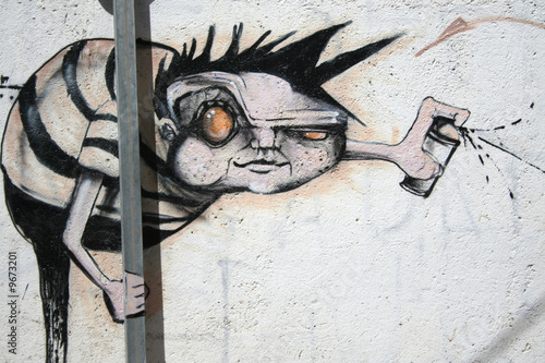 graffitero vandalismo. arte urbano