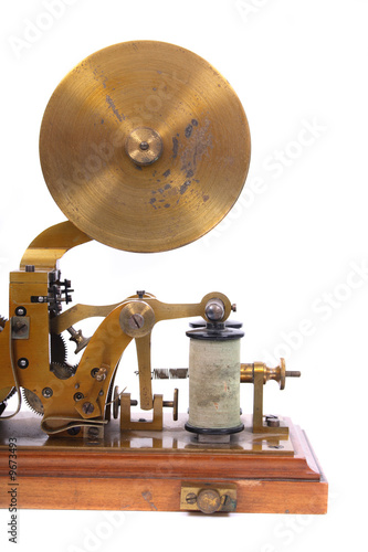 very old telegraph on the white background