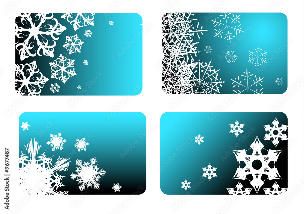 Blue christmas cards with snowflakes Blue christmas cards with snowflakes