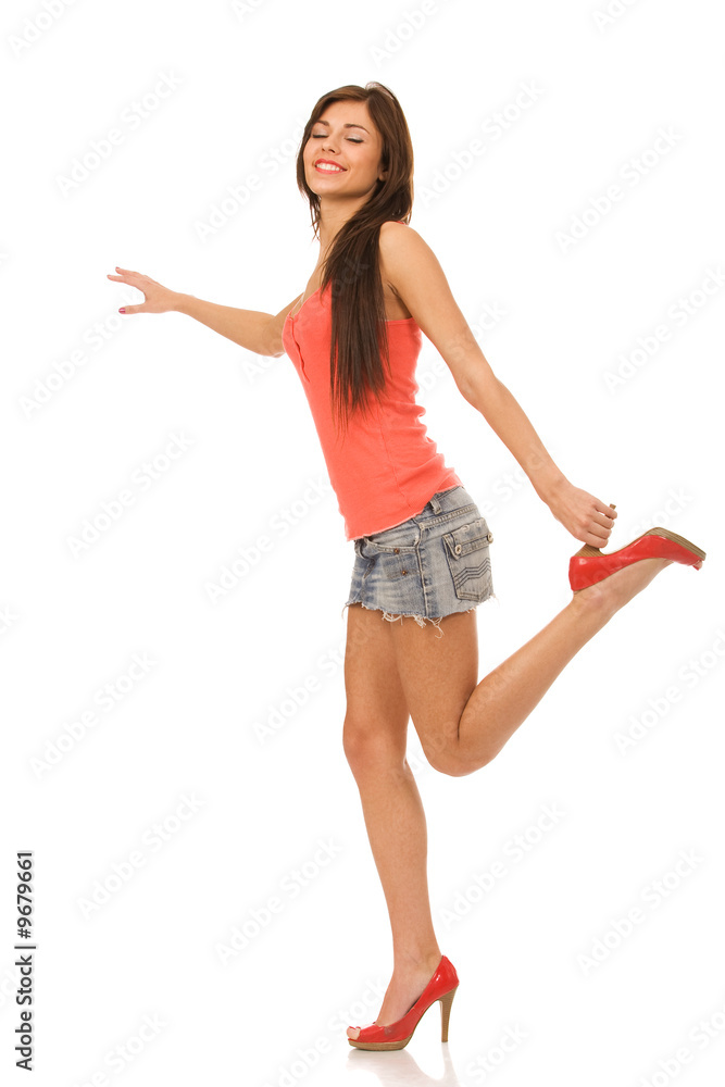 pretty woman isolated on a white background pretty woman isolated on a white background