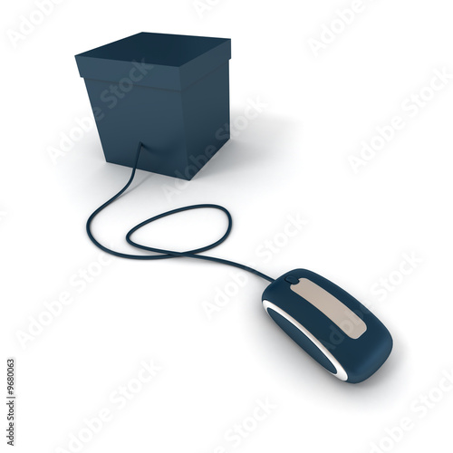 Mouse and blue box
