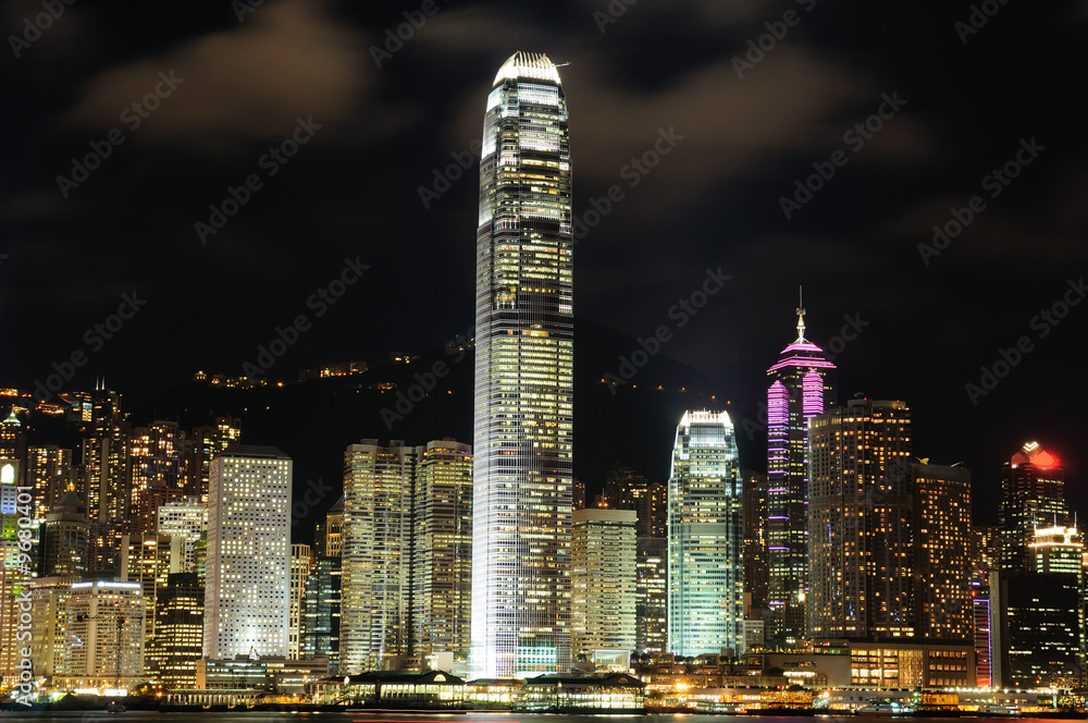 Fototapeta premium Night scene of cityscape in Hong Kong
