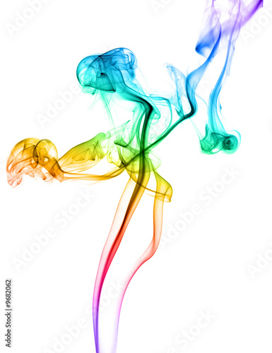 Abstract colored dancing smoke