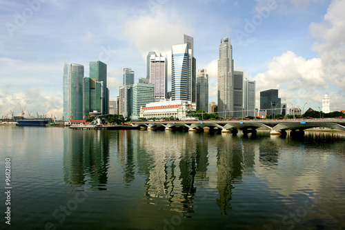 Skyline of modern business district  Singapore